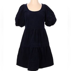 ECU Madewell Plus Corduroy Tiered Mini Dress 1x BLUE